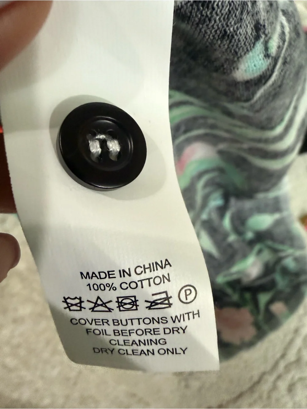 Kate Spade Live Colorfully L Floral Hummingbird Cardigan Black Cotton 3/4 Sleeve